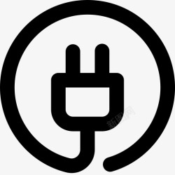 切割风格电插头电缆充电图标高清图片