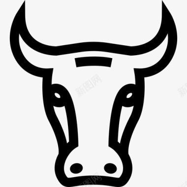 牛脸正面轮廓动物有趣的动物图标图标