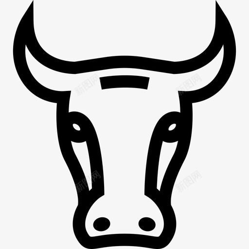 牛脸正面轮廓动物有趣的动物图标svg_新图网 https://ixintu.com 动物 有趣的动物 牛脸正面轮廓