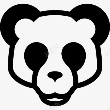 熊猫脸前动物有趣的动物图标图标