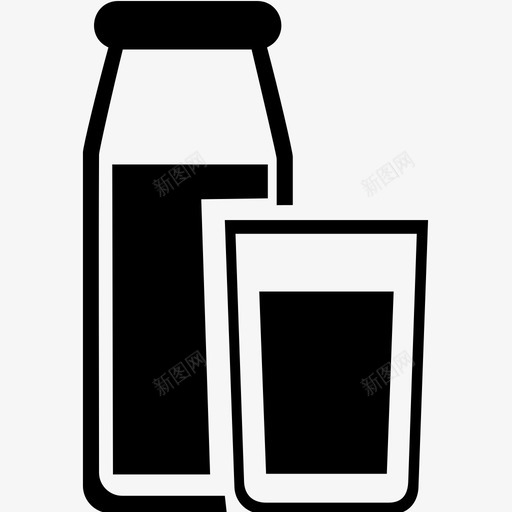 牛奶瓶子玻璃图标svg_新图网 https://ixintu.com 农业 牛奶 玻璃 瓶子
