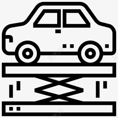 汽车服务汽车升降机诊断图标图标