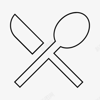 餐厅厨房工具材料线图标图标