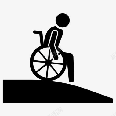 无障碍残疾人坡道图标图标