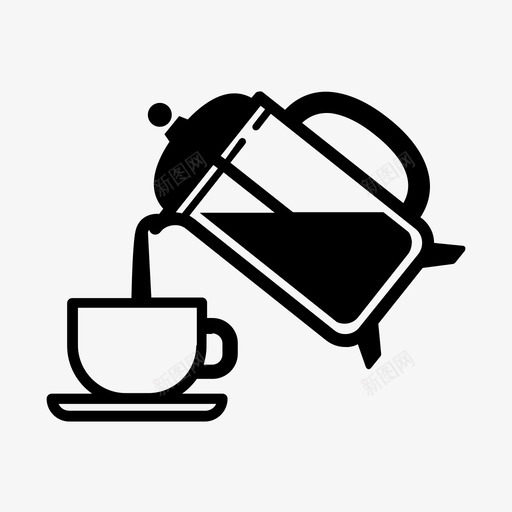 法式印刷机咖啡豆咖啡机图标svg_新图网 https://ixintu.com 咖啡时间 咖啡机 咖啡豆 法式印刷机 溢出