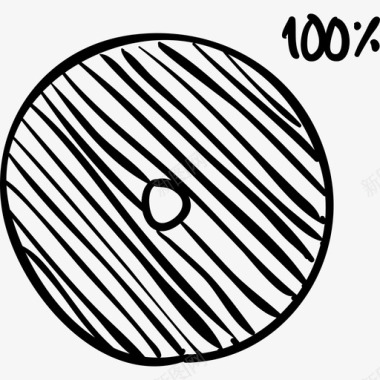 圆形装载机100装载素描社交社交媒体手绘图标图标