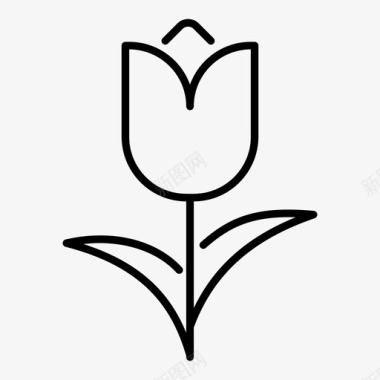 郁金香花束自然图标图标
