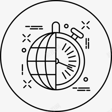 时钟地球仪国际图标图标