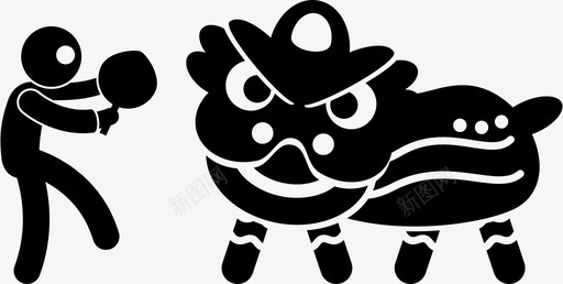 舞狮亚洲中国图标svg_新图网 https://ixintu.com 中国 亚洲 亚洲文化 舞狮
