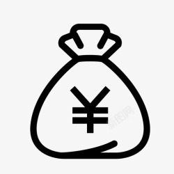 硬币袋日元袋货币金融图标高清图片