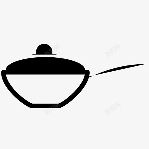 有盖炒锅烹饪油炸图标svg_新图网 https://ixintu.com 平底锅 有盖炒锅 油炸 烹饪 美味的锅