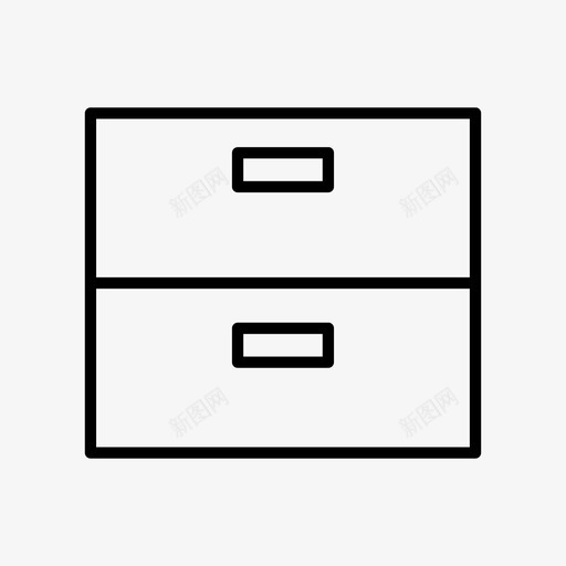 两个抽屉橱柜家具图标svg_新图网 https://ixintu.com 两个抽屉 储藏室 家具 抽屉 橱柜