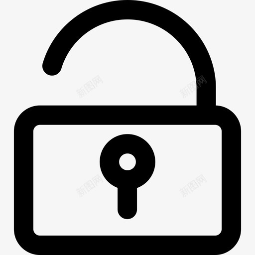 解锁开启挂锁轮廓安全通用接口图标svg_新图网 https://ixintu.com 安全 解锁开启挂锁轮廓 通用接口