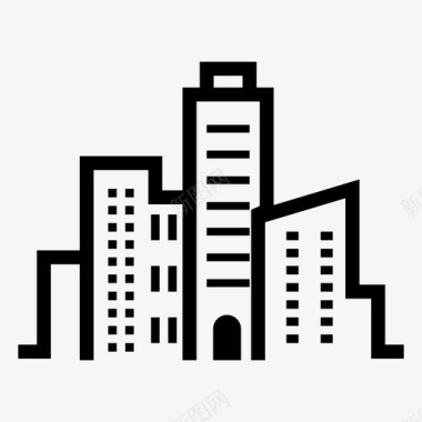 城市景观大城市建筑图标图标