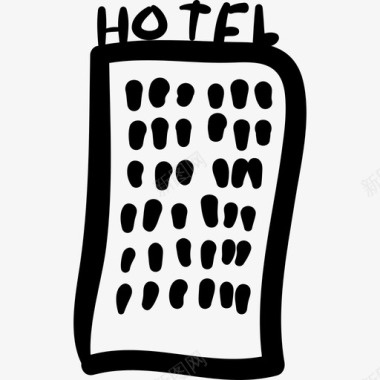 酒店城大厦商务手绘酒店图标图标