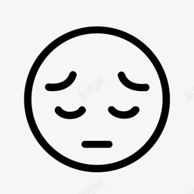 忧郁的脸表情符号悲伤图标图标