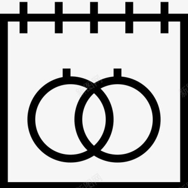 婚礼日期日历仪式图标图标