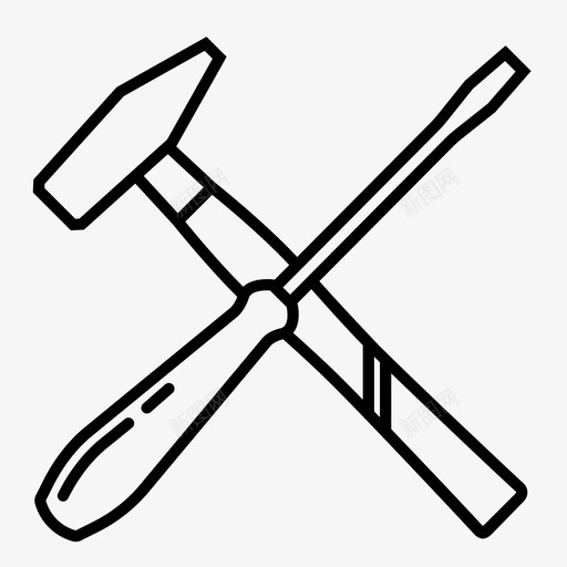 工具结构锤子图标svg_新图网 https://ixintu.com 修理 工具 结构 螺丝刀 锤子