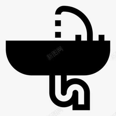 水槽水龙头浴室图标图标