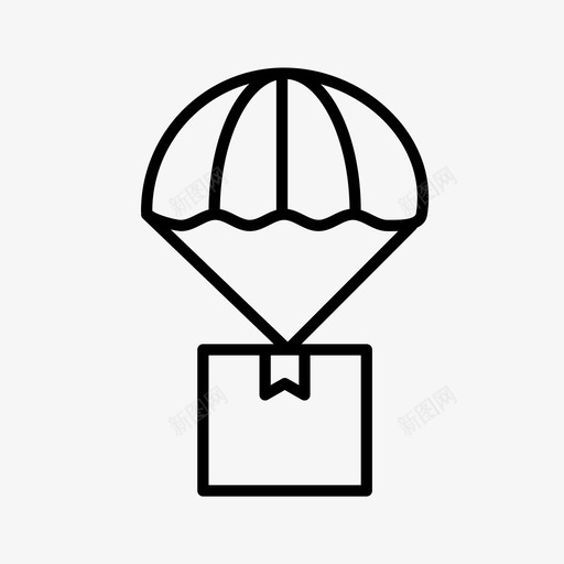 送货箱包裹降落伞图标svg_新图网 https://ixintu.com 包裹 物流 运输 送货 送货箱 降落伞