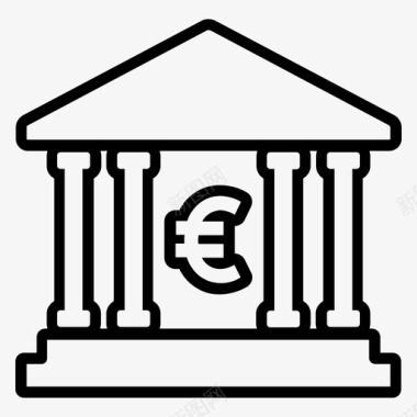 银行欧元银行欧洲图标图标