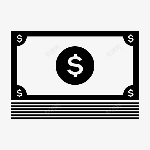 美元钞票钞票捆图标svg_新图网 https://ixintu.com 捆 栈 美元钞票 钞票 钱