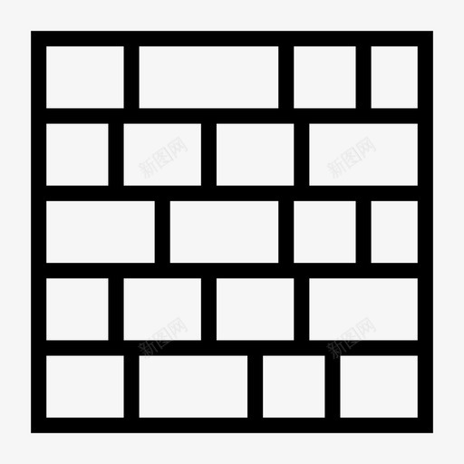 砖墙任意形状图标svg_新图网 https://ixintu.com 任意形状 砖墙