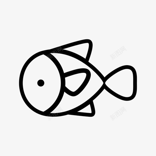 鱼动物卡通图标svg_新图网 https://ixintu.com 动物 卡通 可爱的动物 水 海 鱼