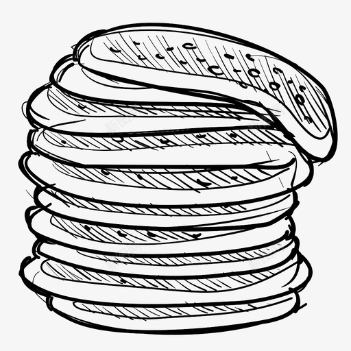 一叠薄饼早餐薄饼图标svg_新图网 https://ixintu.com 一叠薄饼 早餐 素描图标 薄饼 食物 饭菜