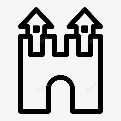 城堡古董王国图标svg_新图网 https://ixintu.com 中世纪 古董 城堡 塔楼 王国