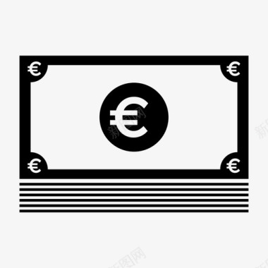 欧元钞票堆叠图标图标