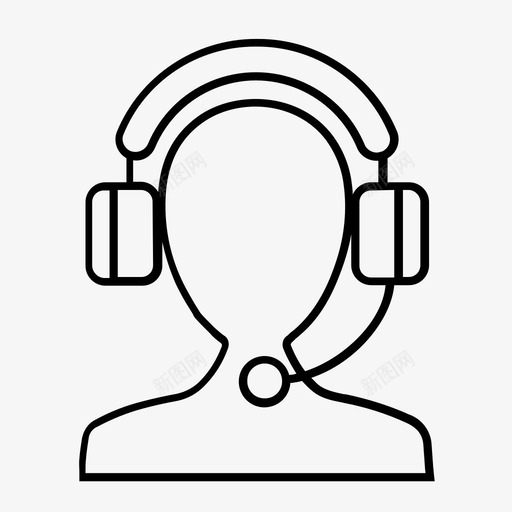 服务台耳机支持图标svg_新图网 https://ixintu.com 支持 服务台 电话营销 耳机