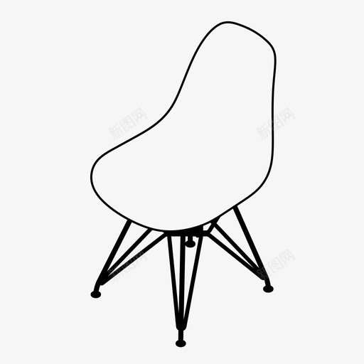 侧椅建筑图标svg_新图网 https://ixintu.com eames 侧椅 家具 建筑 时尚 设计 设计椅