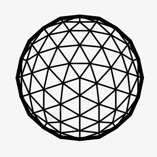 测地线球建筑球图标svg_新图网 https://ixintu.com 三角结构 几何学 巴克敏斯特富勒 建筑 测地线球 球