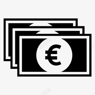 钞票银行欧元图标图标
