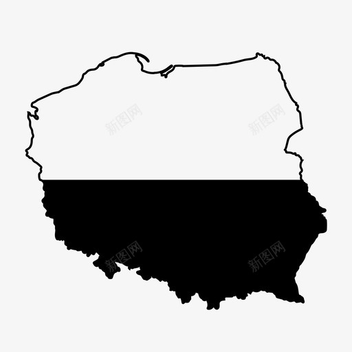 波兰东欧欧洲图标svg_新图网 https://ixintu.com 东欧 国家 国旗 地图 欧洲 波兰