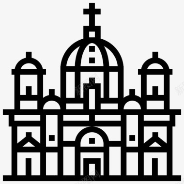柏林大教堂建筑地标图标图标