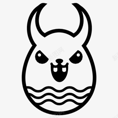 复活节彩蛋兔子魔鬼图标图标