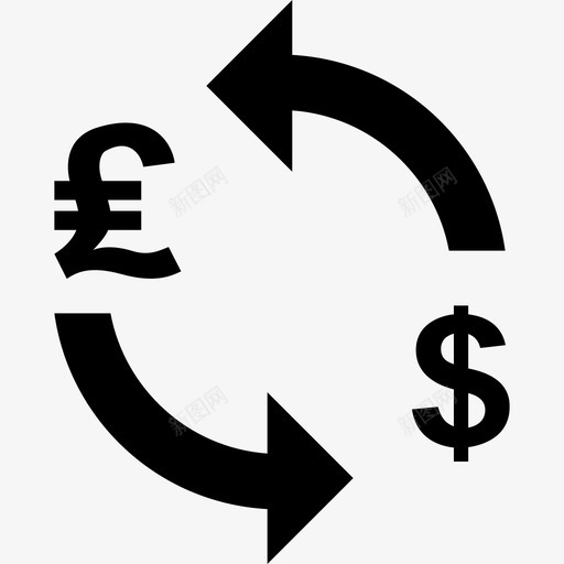 英镑对美元货币汇率图标svg_新图网 https://ixintu.com 汇率 经济 英镑对美元 货币