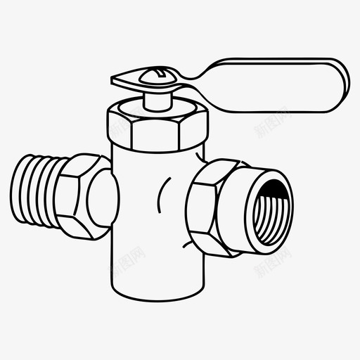 截止管外螺纹到内螺纹船用图标svg_新图网 https://ixintu.com 外螺纹到内螺纹 截止管 船用