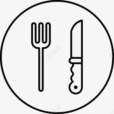 工具叉子厨房图标图标