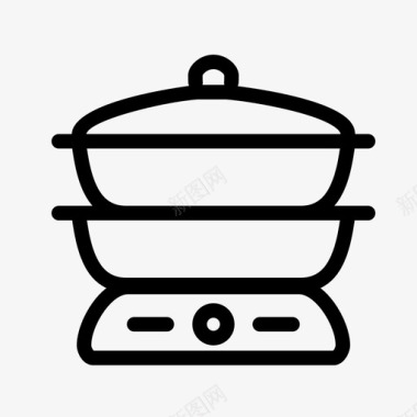 蒸锅烹饪食品图标图标
