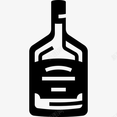 威士忌瓶波旁威士忌饮料图标图标