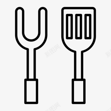 工具叉子厨房图标图标