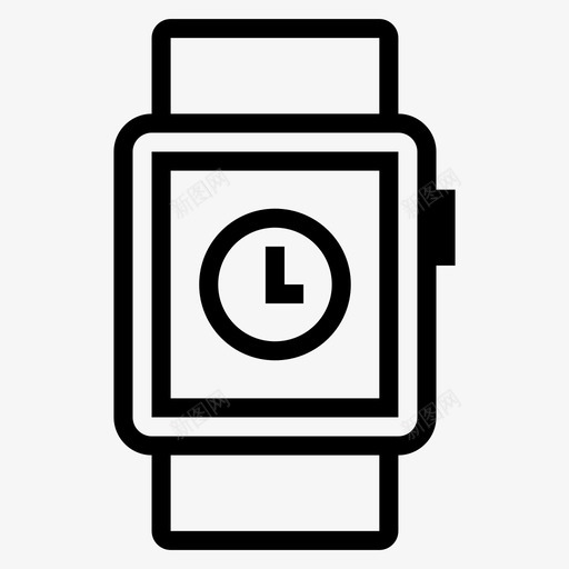 苹果手表时间时钟智能手表图标svg_新图网 https://ixintu.com 时钟 智能手表 苹果手表时间