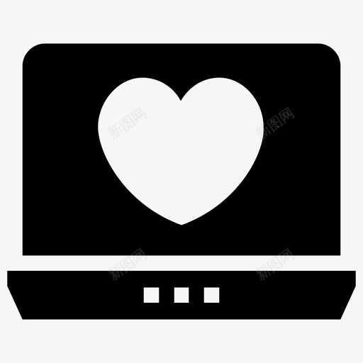 笔记本电脑约会心图标svg_新图网 https://ixintu.com 婚姻 心 爱 爱情和浪漫雕文图标 笔记本电脑 约会