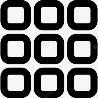 九个缩略方块按钮界面通用界面图标图标
