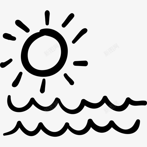 大海和阳光手绘海滩手绘细部图标svg_新图网 https://ixintu.com 大海和阳光 手绘海滩 手绘细部