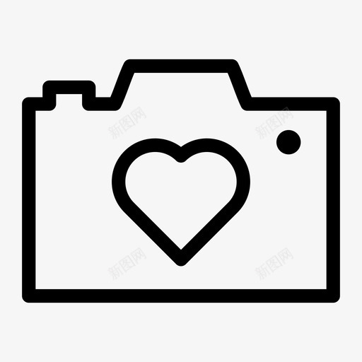 相机心爱图标svg_新图网 https://ixintu.com 婚礼 心 摄影 爱 爱情和浪漫 相机