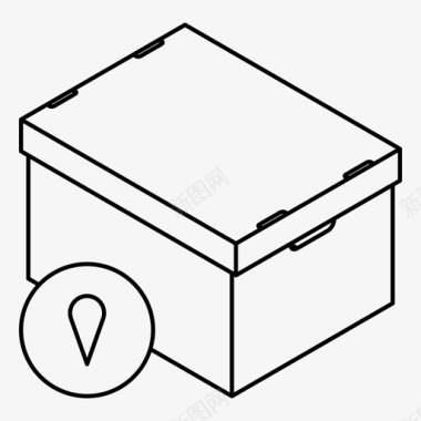 纸箱送货导航图标图标